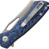 Dreamtech Pivot Button Lock Folding Knife Blue Micarta VG-10