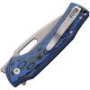 Dreamtech Button Linerlock Folding Knife 3.25" D2 Blue Micarta
