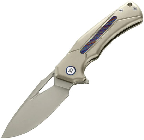 Dreamtech Framelock Folding Knife Gold Ti/Zirc 3.25" M390