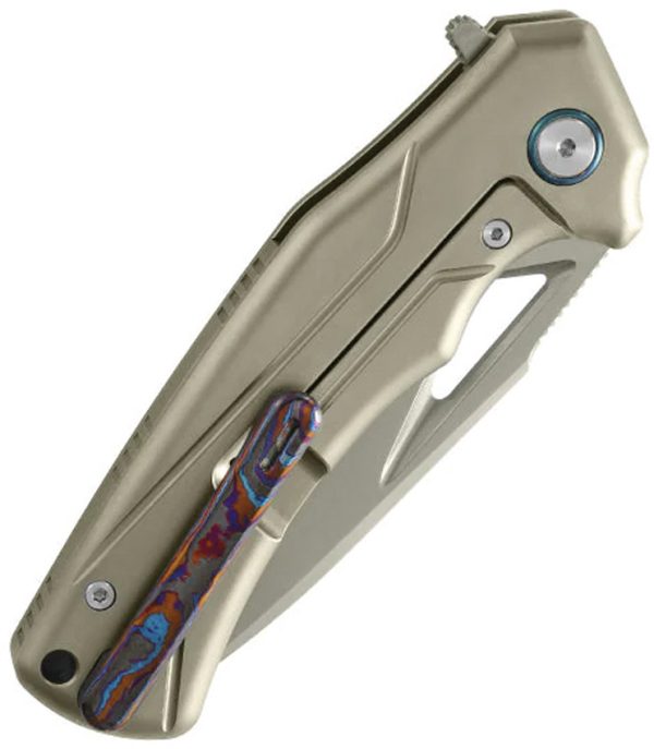 Dreamtech Framelock Folding Knife Gold Ti/Zirc 3.25" M390