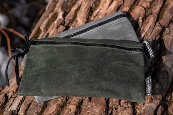 Duluth Pack Gear Stash Medium Waxed Canvas Pouch OD Green