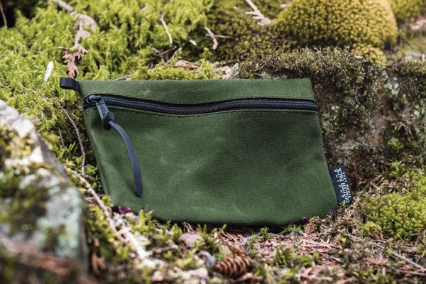 Duluth Pack Gear Stash Medium Waxed Canvas Pouch OD Green