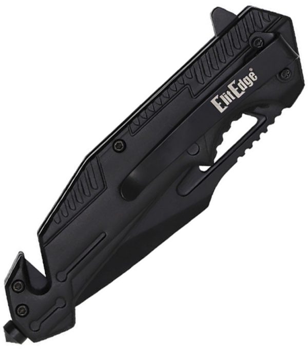 ElitEdge Rescue Linerlock Assisted Opening Folding Knife 3.5" Black