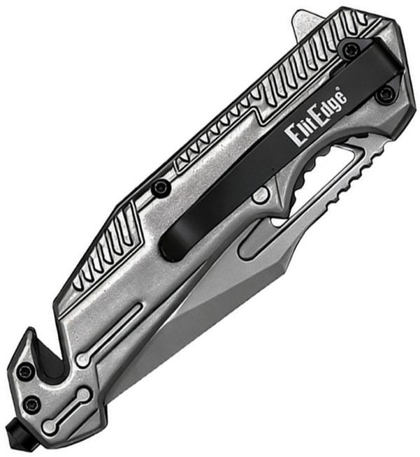 EE10A117GYG-_add_01 ElitEdge Rescue Linerlock Assisted Opening Folding Knife Gray G10 3.5in