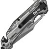 ElitEdge Rescue Linerlock Folding Knife 3.5" 440C Gray with Wood Inlay