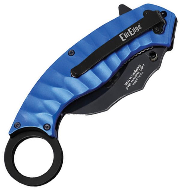 ElitEdge Karambit Linerlock Assisted Opening Blue 2.75"