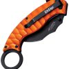 ElitEdge A/O Karambit Linerlock Orange 2.75" Blade