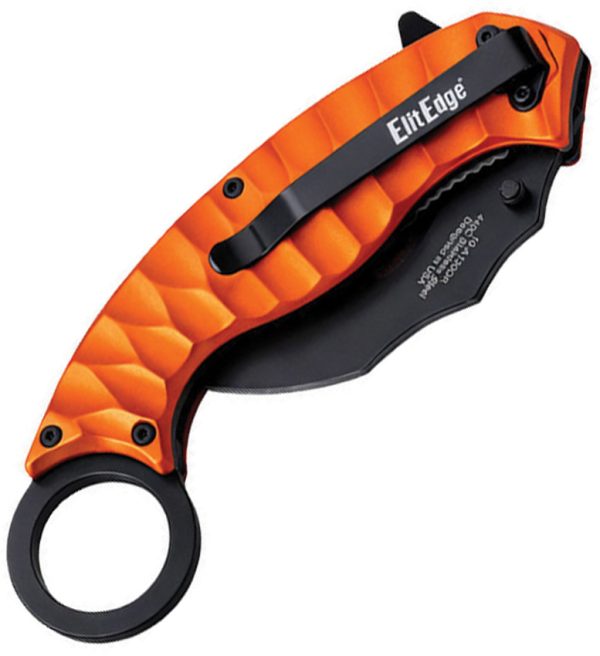 ElitEdge A/O Karambit Linerlock Orange 2.75" Blade