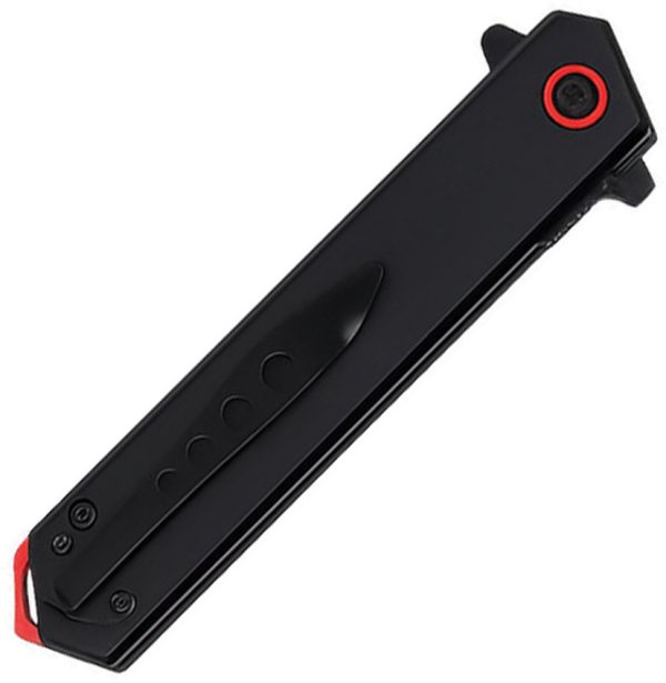 EE10A131BKRC_add_01 ElitEdge Linerlock A/O Folding Knife - Black/Red, 3.75" Clip Point Blade, G10 Inlay, Boxed