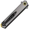 ElitEdge Assisted Opening Linerlock Folding Knife, 3.75" Satin Clip Point Blade, Gray Handle w/ Gold Backspacer