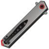 ElitEdge Linerlock A/O Folding Knife - Gray/Red, 3.75" Satin Clip Point Blade, G10 Inlay
