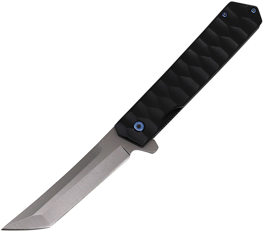 ElitEdge Linerlock Assisted Opening Folding Knife Black 3.75in Gray Tanto