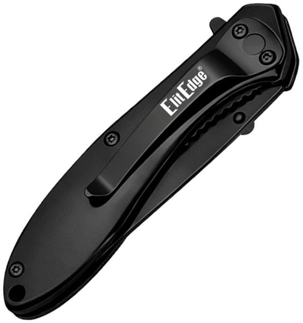 ElitEdge Assisted Opening Linerlock Folding Knife Black 2.88in Blade