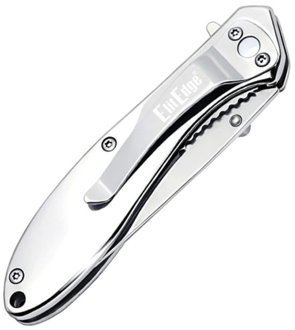 ElitEdge Linerlock Assisted Opening Folding Knife, 2.88" Polished Stainless Blade