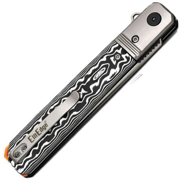 EE10B027GY_add_01 ElitEdge Linerlock Folding Knife Black/White Micarta D2 3.75"