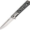 EE10B028GY ElitEdge Linerlock Folding Knife 3.75" D2 Black/White Micarta