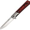 ElitEdge Linerlock Folding Knife 3.75" D2 Blade Black/Red Micarta