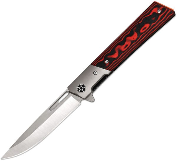 ElitEdge Linerlock Folding Knife 3.75" D2 Blade Black/Red Micarta