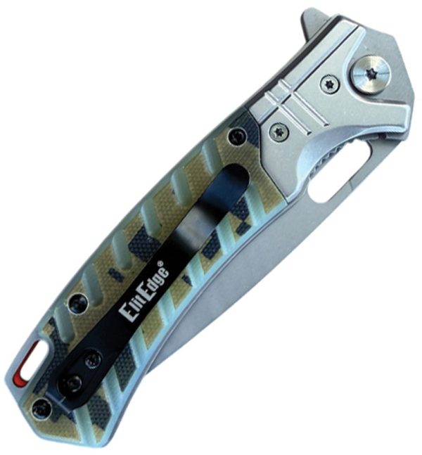 ElitEdge Linerlock Folding Knife 3.75" Blade Dark Camo