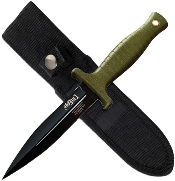 ElitEdge Boot Knife Desert Green 4.63" Dagger w/ Sheath