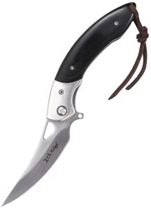 ER2032BN Elk Ridge Linerlock Folding Knife 3.5in Satin Blade Wood Handle Black