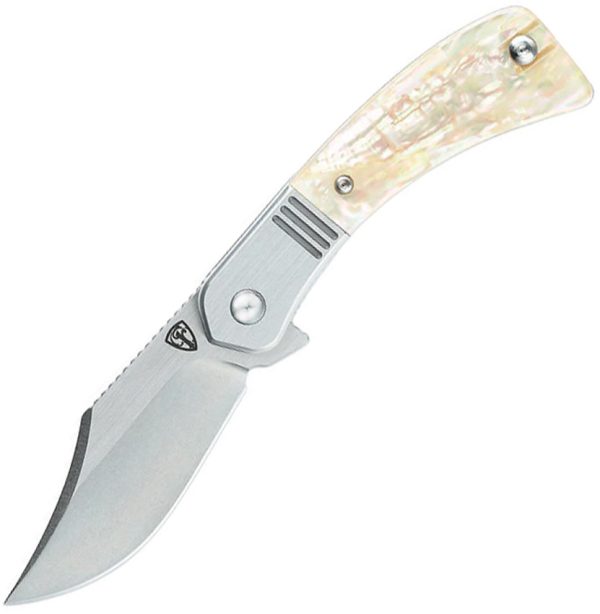 Finch Snub Nose Framelock 2.5" 154CM Mother of Pearl Folding Knife