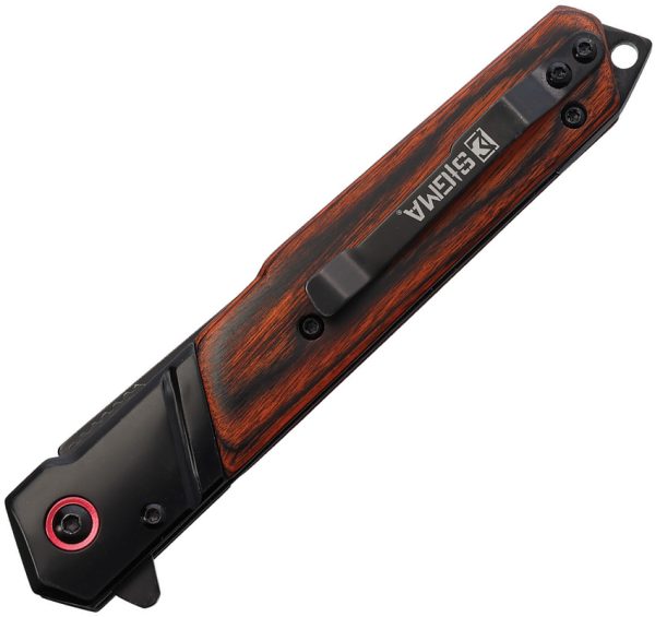 Falcon Linerlock Folding Knife Wood Handle
