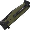 Falcon Linerlock Folding Knife 4in Titanium Coated 440 Military Green G10