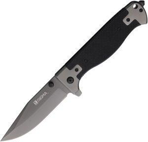 Falcon Linerlock Folding Knife 4" Titanium-Coated 440 Black G10