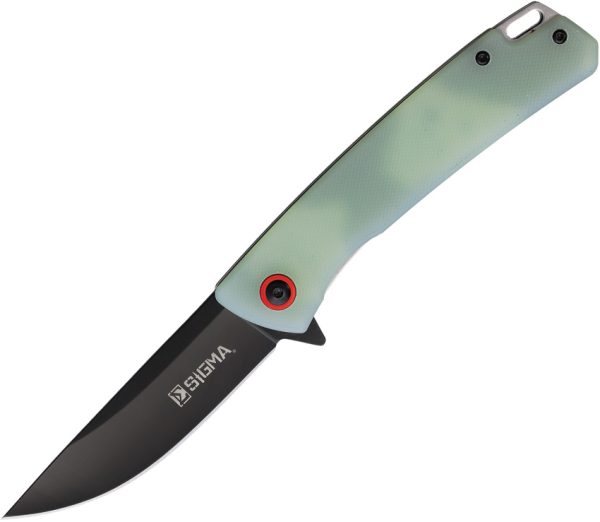 Falcon Linerlock Jade 3.5" Black Titanium Folding Knife