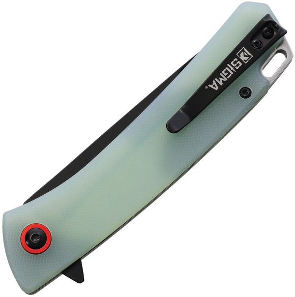 Falcon Linerlock Jade 3.5" Black Titanium Folding Knife