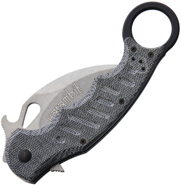 Fox Karambit Linerlock Folding Knife 3" Stonewash N690 Black