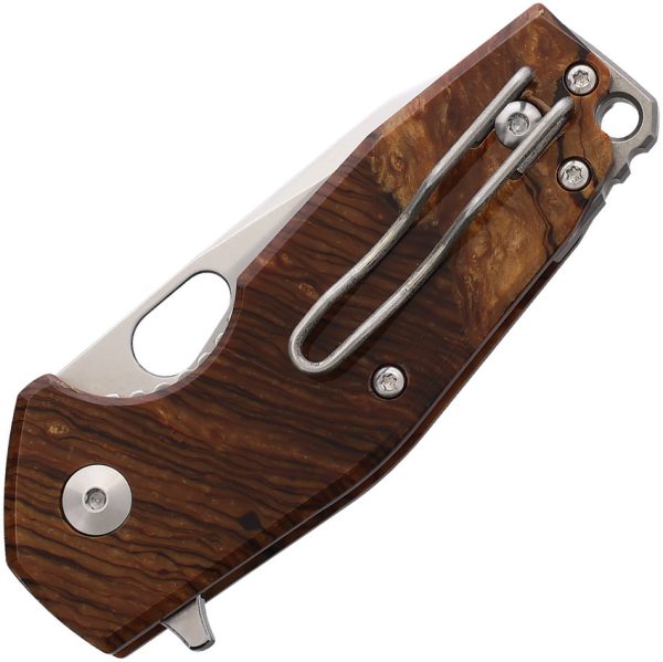 Fox Suru Linerlock Folding Knife 2.5" Bohler M398 Brown Rhodoid
