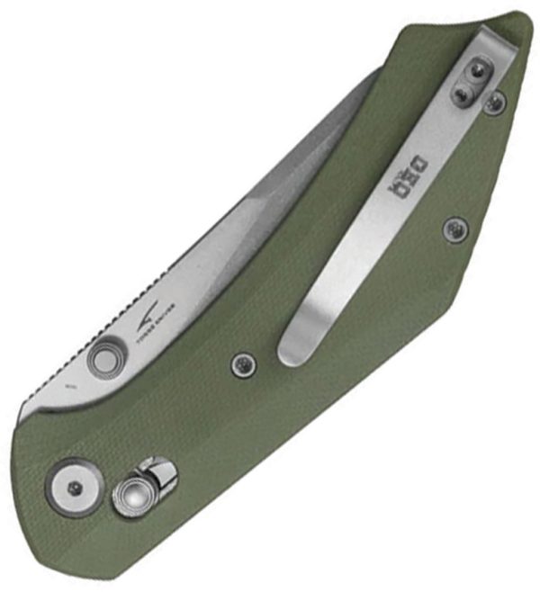 GEO Knife DIVID Crossbar Lock Folding Knife Green G10 3.3in