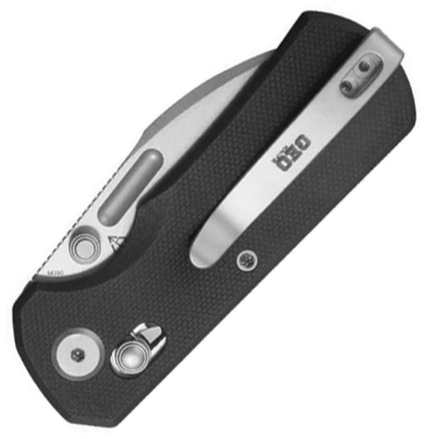 GEO Knife Belluf Crossbar Lock Black Folding Knife 2.38" Bohler M390