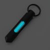 Knurled Steel Glow Fob Blue