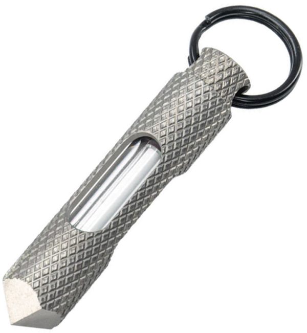 Knurled Steel Glow Fob Blue