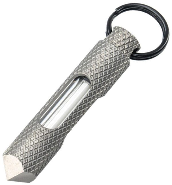 Knurled Steel Glow Fob Grn