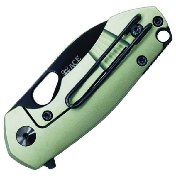 Giant Mouse Riv Framelock Folding Knife Mint Titanium S90V