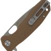 Honey Badger Large Linerlock Folding Knife 3.63" 14C28N Tan