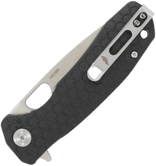 HB1511_add_01 Honey Badger Medium Linerlock Folding Knife 3.13" 14C28N Black