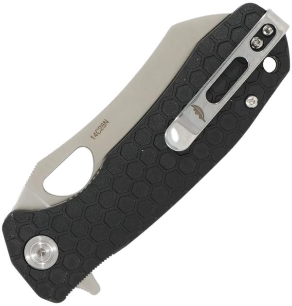 Honey Badger Medium Wharncleaver Folding Knife Black 3.13" 14C28N