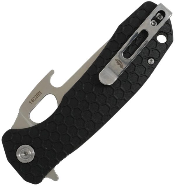 HB1681_add_01 Honey Badger Large Opener Linerlock Folding Knife Black 3.63"
