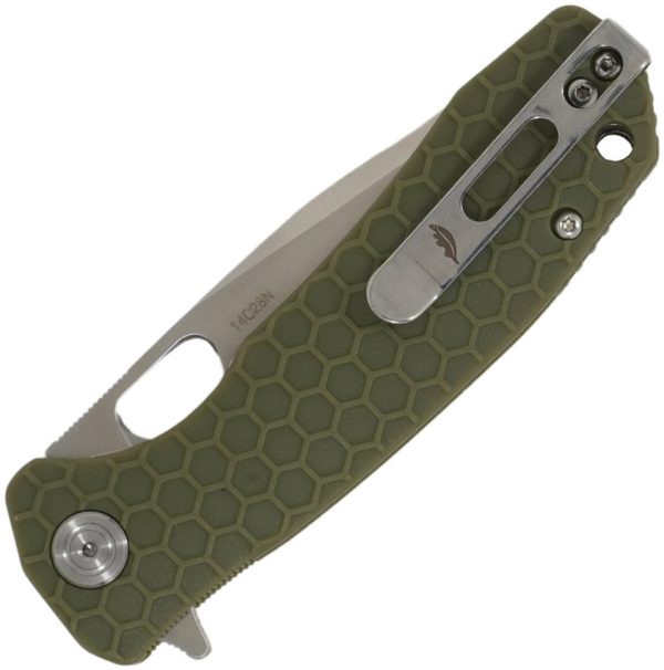Honey Badger Medium Linerlock Tanto Folding Knife Green