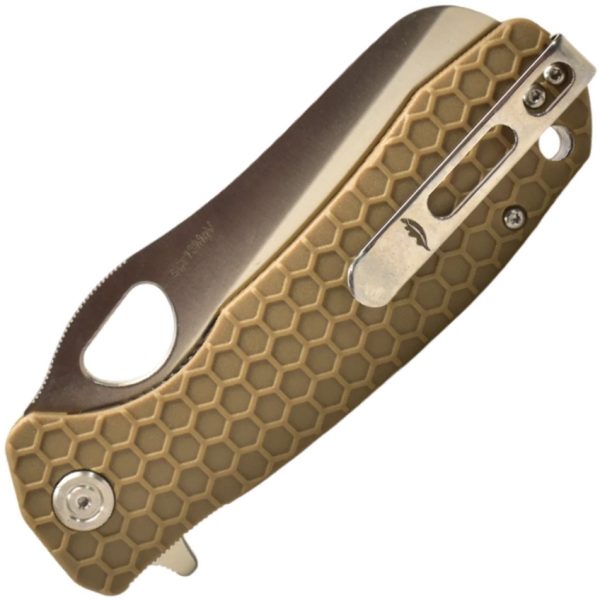 Honey Badger Large Rescue Linerlock Folding Knife 3.63in Tan