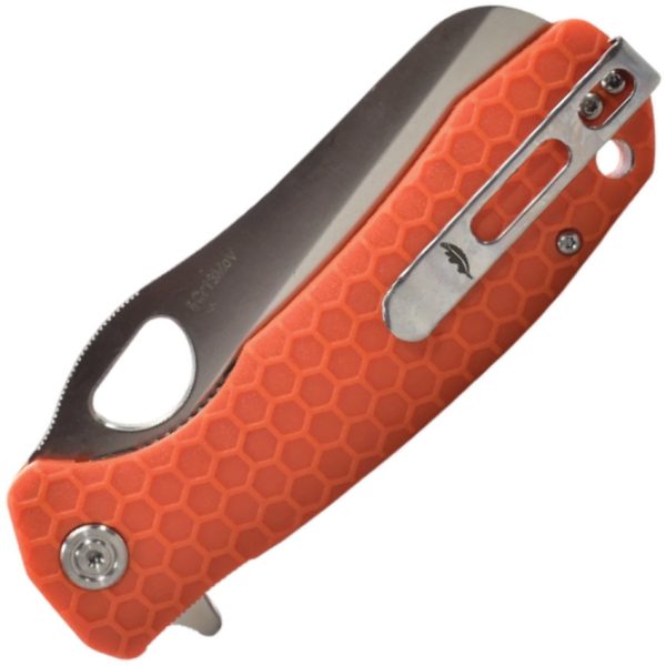 HB1746_add_01 Honey Badger Large Rescue Linerlock Orange 3.63" Folding Knife