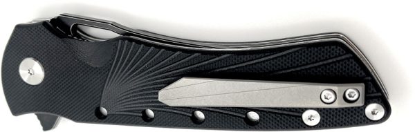 Heibel Knives Blackhawk Linerlock Folding Knife 3.5" D2 Black