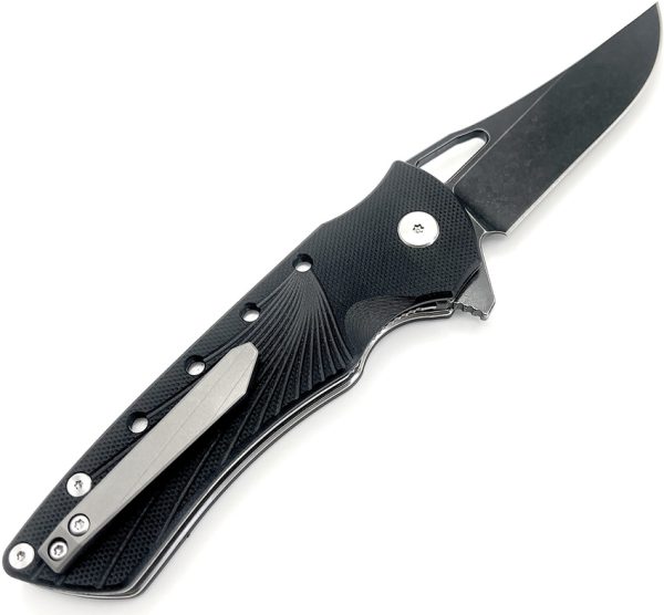 Heibel Knives Blackhawk Linerlock Folding Knife 3.5" D2 Black