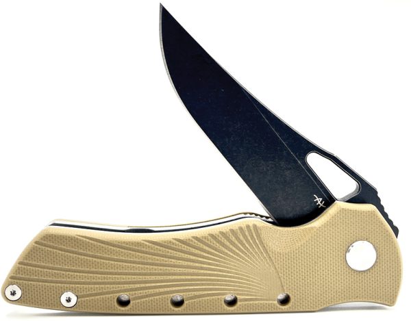 HBKBLKBT_add_05 Heibel Knives Blackhawk Linerlock Folding Knife Tan G10 3.5" D2