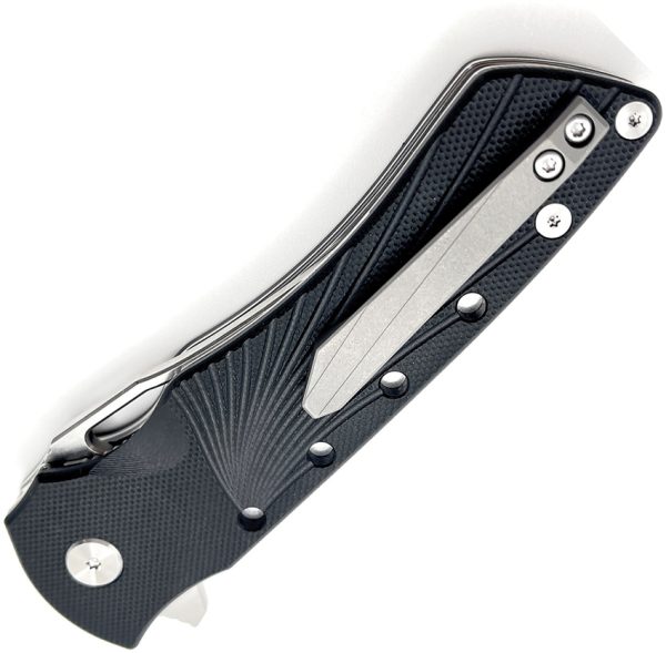 HBKBLKRB_add_01 Heibel Knives Blackhawk Linerlock Folding Knife 3.5" D2 Black G10